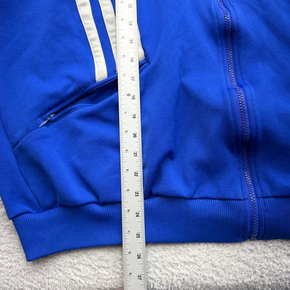 Vintage Adidas Men Blue Black Colorblock 3-Stripe Full Zip Track Jacket 90s L